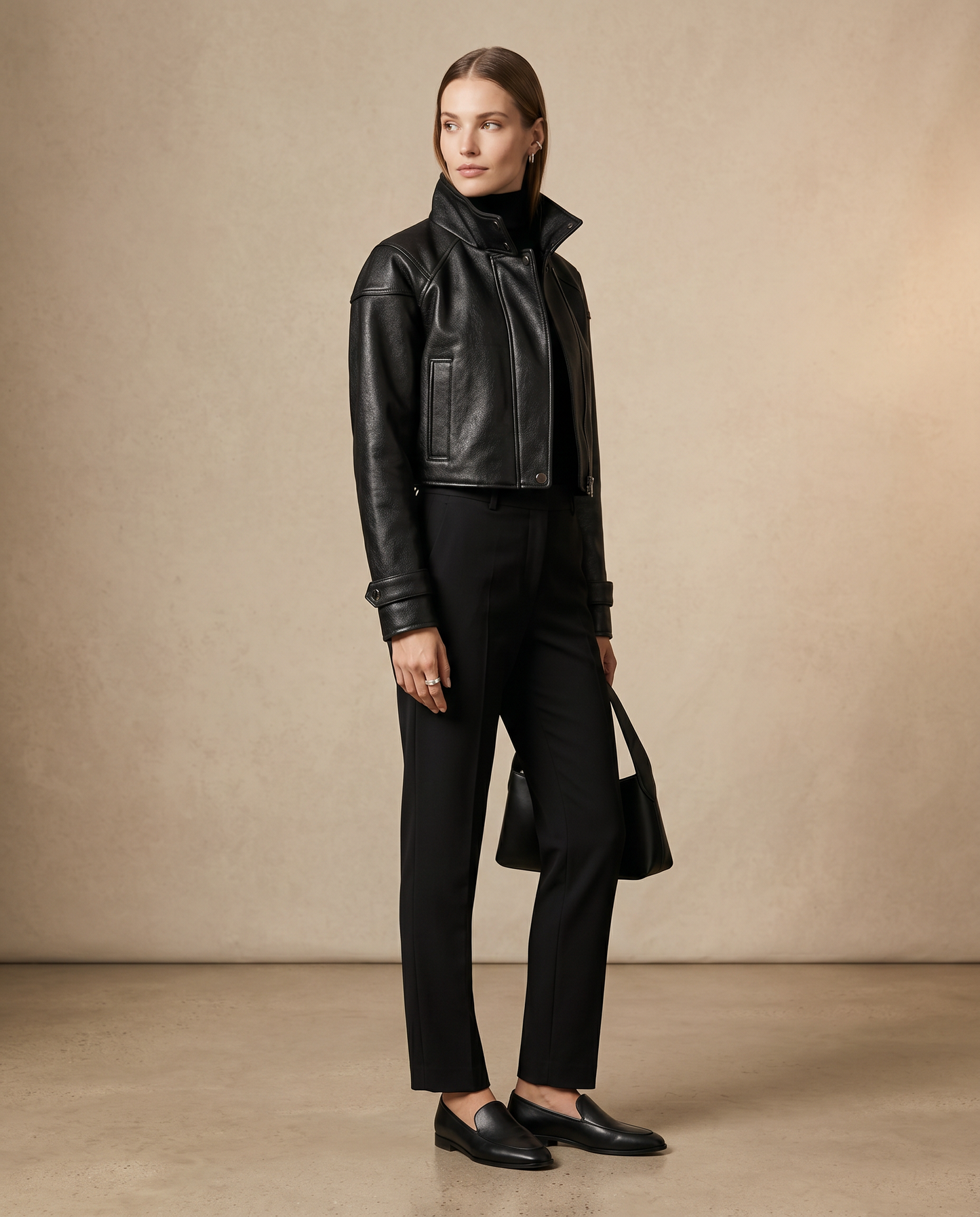 CROPPED LEATHER JACKET