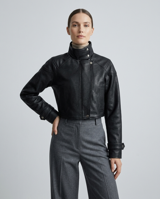 CROPPED LEATHER JACKET