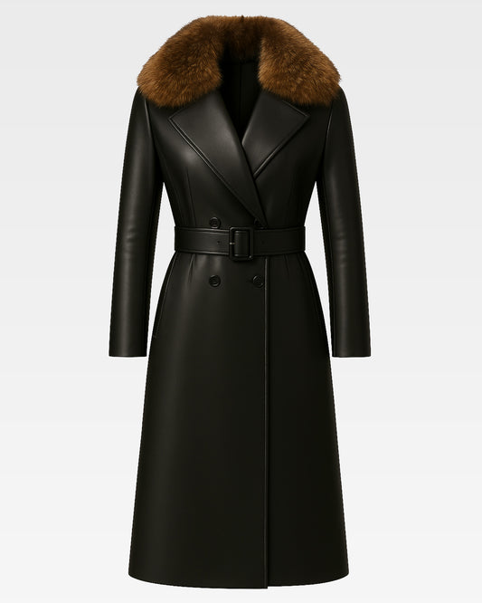 MONA – BELTED LEATHER BLAZER